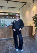 (Копія)Жіночий легкий велюровий костюм з капюшоном шоколадного кольору 00625 00626