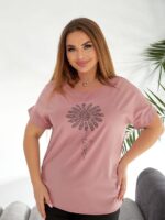 (Копія)Жіночий стильний костюм з надписом із стразів кольору мокко 00637 00638