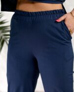 (Копія)Жіночий стильний костюм з надписом із стразів пляшкового кольору 00635 00636