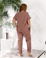 (Копія)Жіночий стильний костюм з надписом із стразів синього кольору 00636 00637