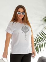 (Копія)Жіночий стильний костюм з візерунком із стразів м’ятного кольору 00639 00640