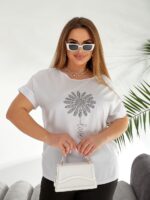 (Копія)Жіночий стильний костюм з візерунком із стразів м’ятного кольору 00639 00640