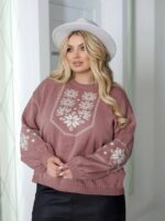 (Копія)Жіночий светр з етнічним візерунком блакитного кольору 00587 00588