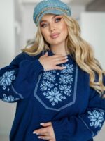 (Копія)Жіночий светр з етнічним візерунком кольору темна пудра 00588 00589