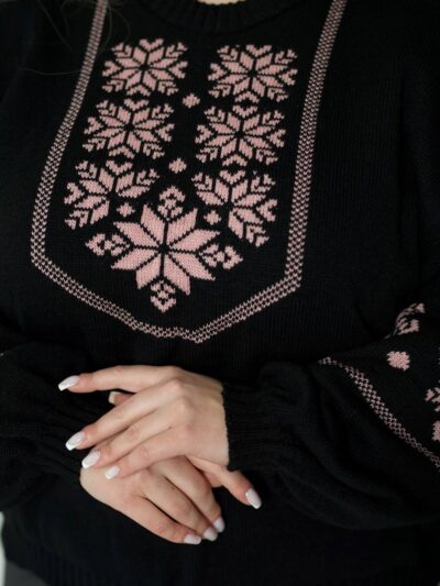 (Копія)Жіночий светр з етнічним візерунком синього кольору 00589 00590