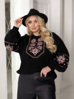 (Копія)Жіночий светр з етнічним візерунком синього кольору 00589 00590