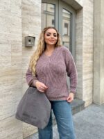 (Копія)Жіночий трикотажний светр кольору пудра 00568 00569