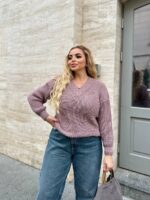 (Копія)Жіночий трикотажний светр кольору пудра 00568 00569