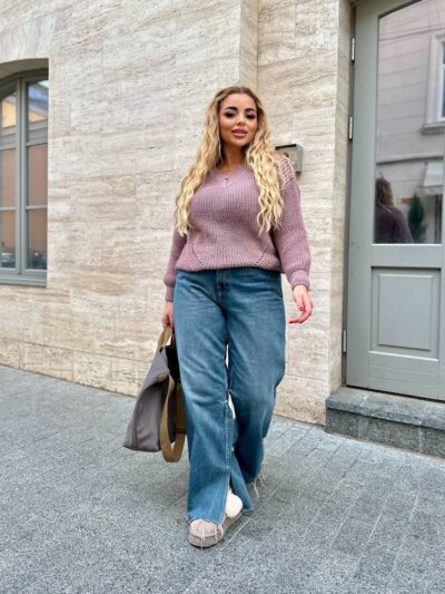 (Копія)Жіночий трикотажний светр кольору пудра 00568 00569