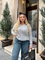 (Копія)Жіночий трикотажний светр синього кольору 00570 00571