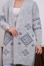 (Копія)Жіночий в’язаний кардиган з етнічним візерунком синього кольору 00597 00598