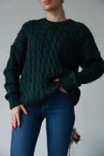 (Копія)Жіночий в’язаний однотонний светр сірого кольору 00591 00592