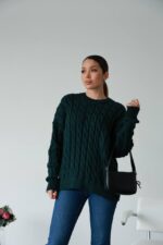 (Копія)Жіночий в’язаний однотонний светр сірого кольору 00591 00592