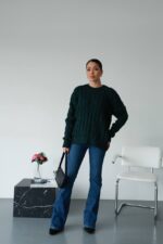 (Копія)Жіночий в’язаний однотонний светр сірого кольору 00591 00592