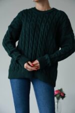 (Копія)Жіночий в’язаний однотонний светр сірого кольору 00591 00592