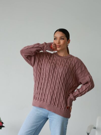 (Копія)Жіночий в’язаний однотонний светр смарагдового кольору 00592 00593