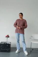 (Копія)Жіночий в’язаний однотонний светр смарагдового кольору 00592 00593