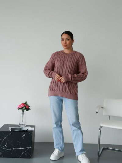 (Копія)Жіночий в’язаний однотонний светр смарагдового кольору 00592 00593