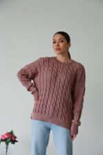 (Копія)Жіночий в’язаний однотонний светр смарагдового кольору 00592 00593