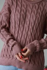 (Копія)Жіночий в’язаний однотонний светр смарагдового кольору 00592 00593