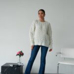 (Копія)Жіночий в’язаний однотонний светр синього кольору 00595 00596