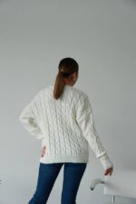 (Копія)Жіночий в’язаний однотонний светр синього кольору 00595 00596