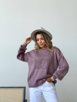 (Копія)Жіночий в’язаний светр з ажурним візерунком блакитного кольору 00581 00582