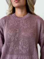 (Копія)Жіночий в’язаний светр з ажурним візерунком блакитного кольору 00581 00582