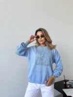 (Копія)Жіночий в’язаний светр з ажурним візерунком бузкового кольору 00580 00581