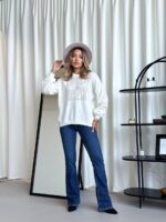 (Копія)Жіночий в’язаний светр з ажурним візерунком кольору пудра 00582 00583