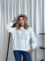 (Копія)Жіночий в’язаний светр з ажурним візерунком кольору пудра 00582 00583