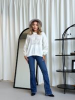 (Копія)Жіночий в’язаний светр з ажурним візерунком кольору пудра 00582 00583