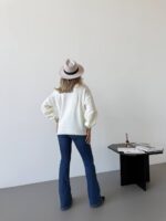 (Копія)Жіночий в’язаний светр з ажурним візерунком кольору пудра 00582 00583