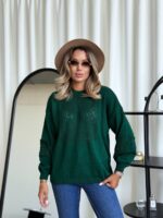 (Копія)Жіночий в’язаний светр з ажурним візерунком молочного кольору 00583 00584