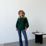 (Копія)Жіночий в’язаний светр з ажурним візерунком молочного кольору 00583 00584