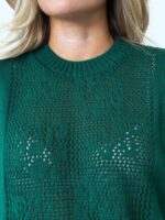 (Копія)Жіночий в’язаний светр з ажурним візерунком молочного кольору 00583 00584