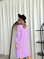 Жіноча в’язана сукня з візерунком бузкового кольору 00564