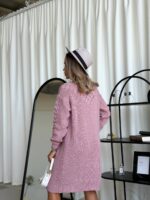 Жіноча в’язана сукня з візерунком кольору темна пудра 00562