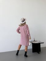 Жіноча в’язана сукня з візерунком кольору темна пудра 00562