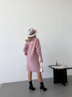 Жіноча в’язана сукня з візерунком кольору темна пудра 00562