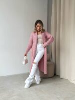 Жіночий кардиган кольору світла пудра 00550