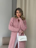 Жіночий кардиган кольору світла пудра 00550