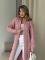 Жіночий кардиган кольору світла пудра 00550
