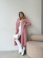 Жіночий кардиган кольору світла пудра 00550