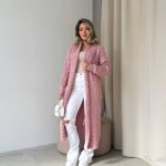 Жіночий кардиган кольору світла пудра 00550