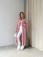 Жіночий кардиган кольору світла пудра 00550