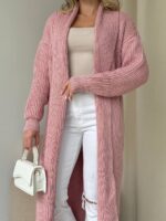 Жіночий кардиган кольору світла пудра 00550