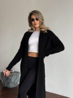 Жіночий костюм шоколадного кольору з білою вставкою 00551