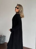 Жіночий костюм шоколадного кольору з білою вставкою 00551