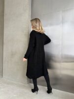 Жіночий костюм шоколадного кольору з білою вставкою 00551